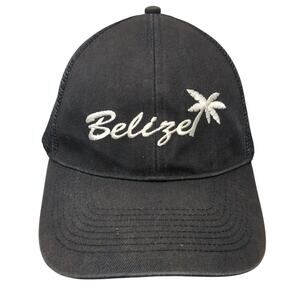 Belize Strapback Trucker Hat Black One Size Adjustable Mesh Back Embroidered CSI
